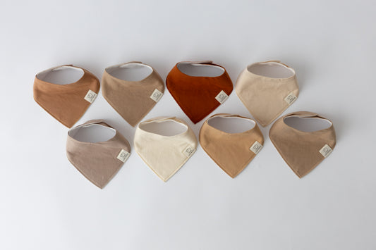 Lamb Babies Bandana Bibs in Brown tones, set of 8