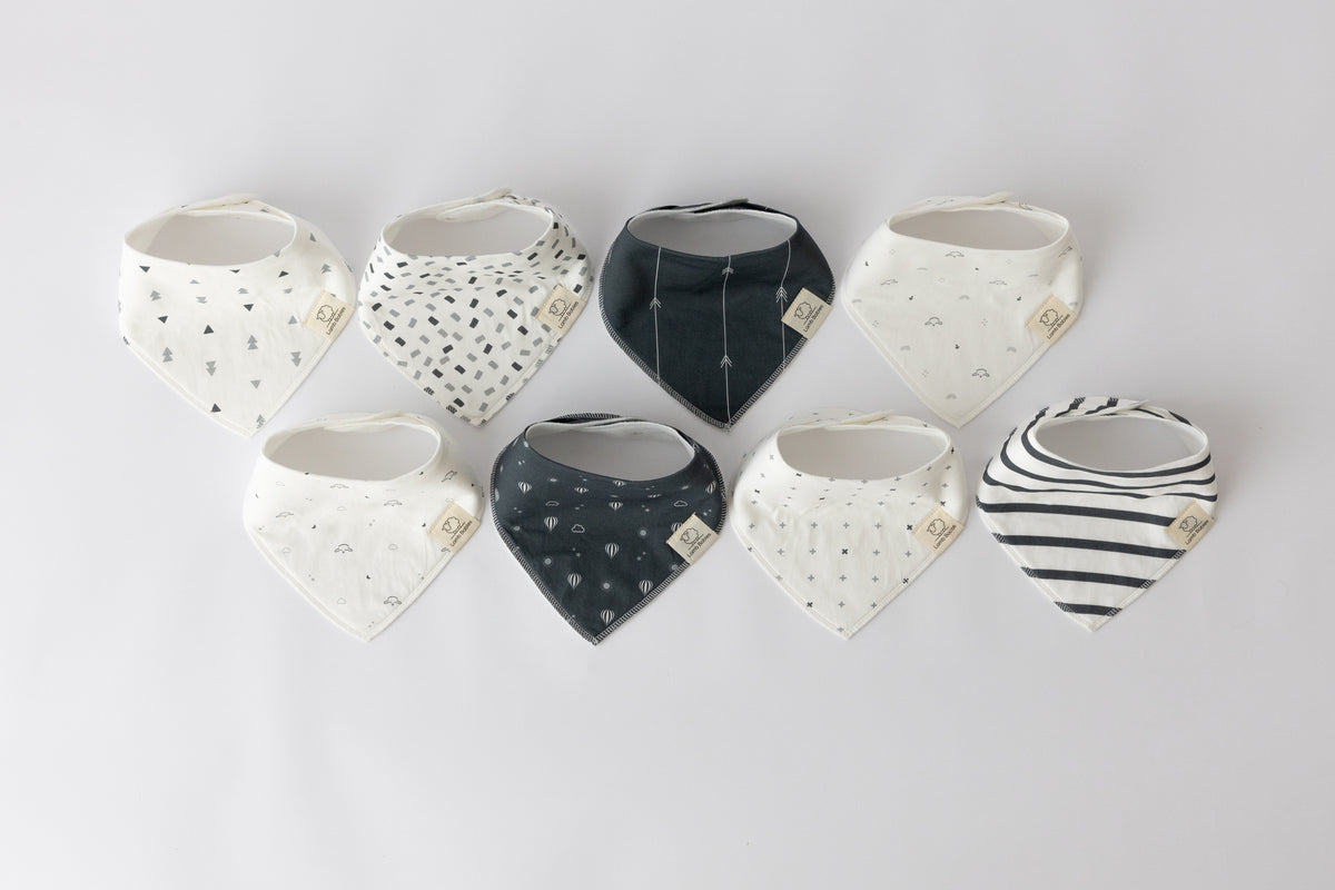 Lamb Babies Bandana Bibs in Pattern, set of 8