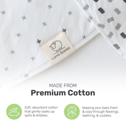 Patterned Lamb Babies Bandana Bibs in cotton
