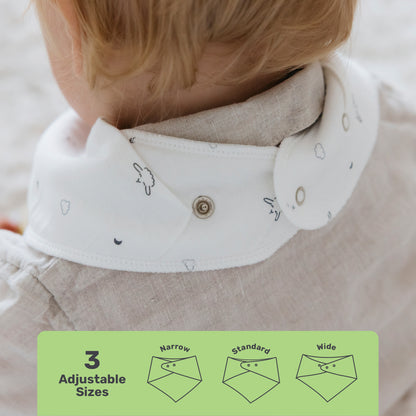 Patterned Lamb Babies Bandana Bib with 3 adjustable snap sizes