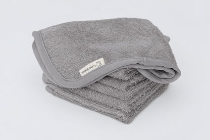 Lamb Babies Baby Washcloths in Gray, folded stack