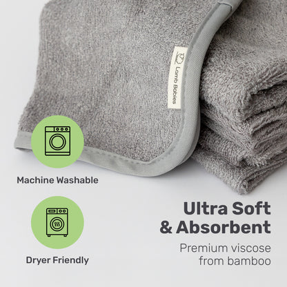 Gray Lamb Babies washcloth, machine washable and dryer friendly