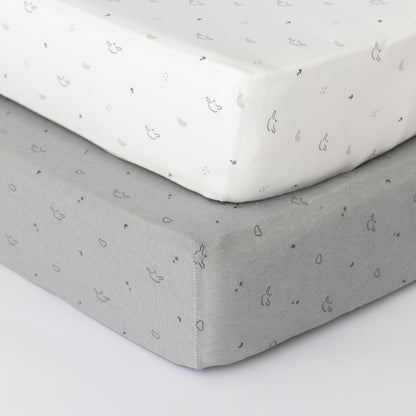 Lamb Babies Comfort Fitted Crib Sheet in Pattern on a crib mattress