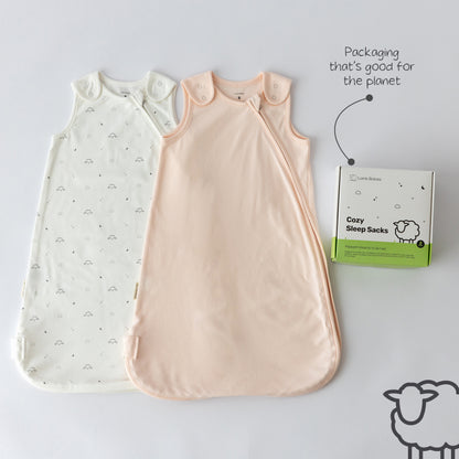 Lamb Babies Cozy Sleep Sacks in Pink with recyclable packaging
