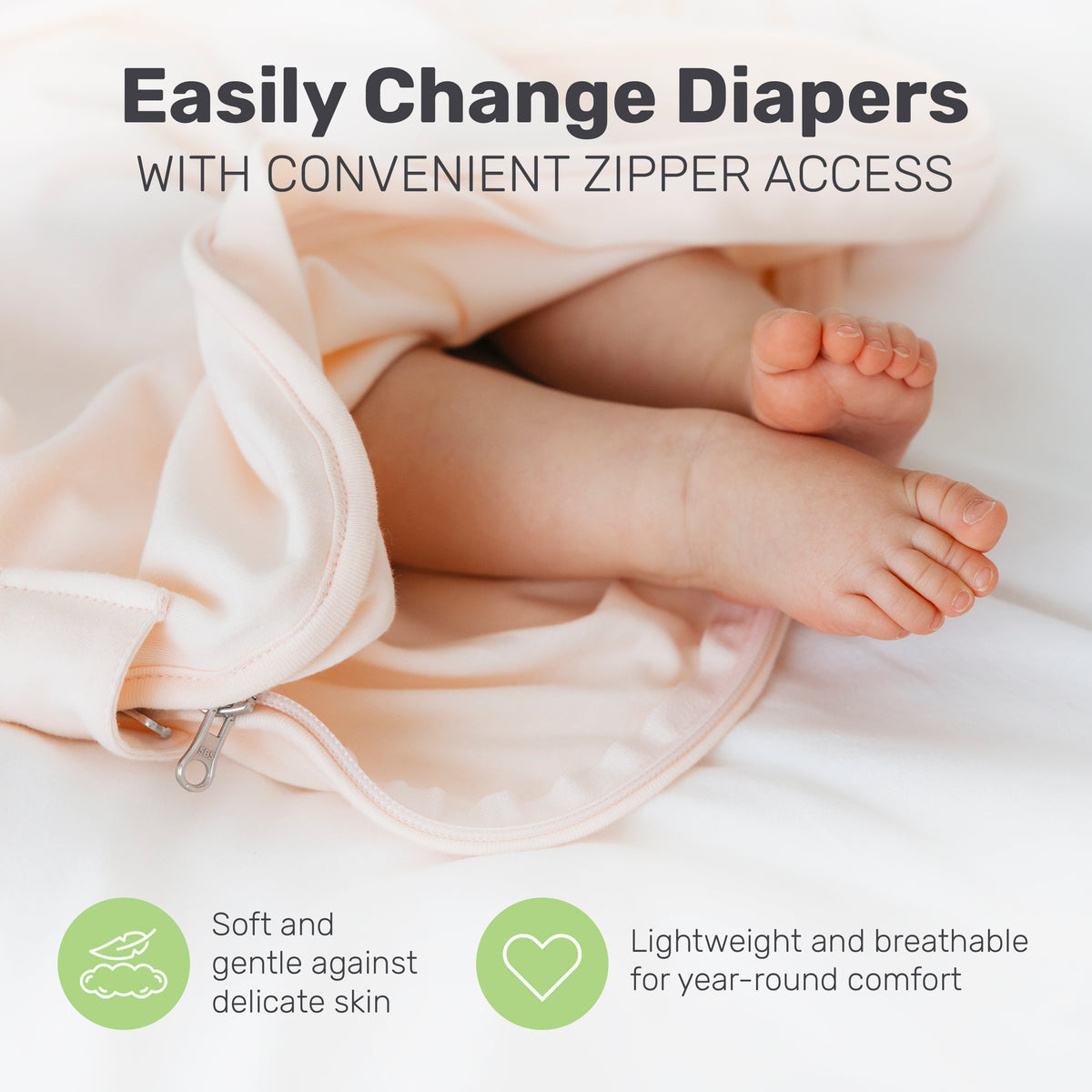 Lamb Babies Cozy Sleep Sack with zipper for easy diaper changes