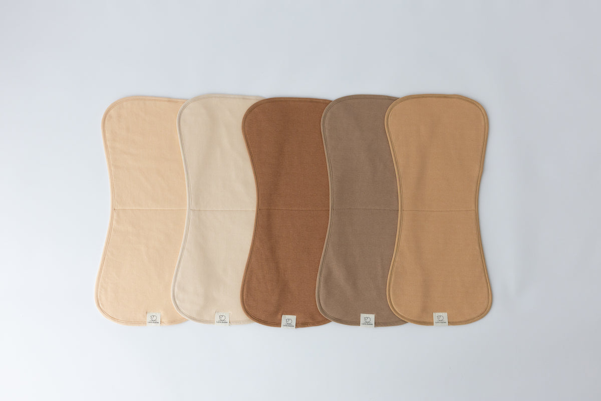 Lamb Babies Posh Burp Cloths in Brown tones, set of 5