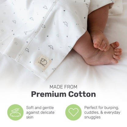 Patterned Lamb Babies Snug Burp Cloth in cotton